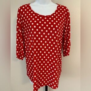 Star Vixen Red and White Polka Dot Top